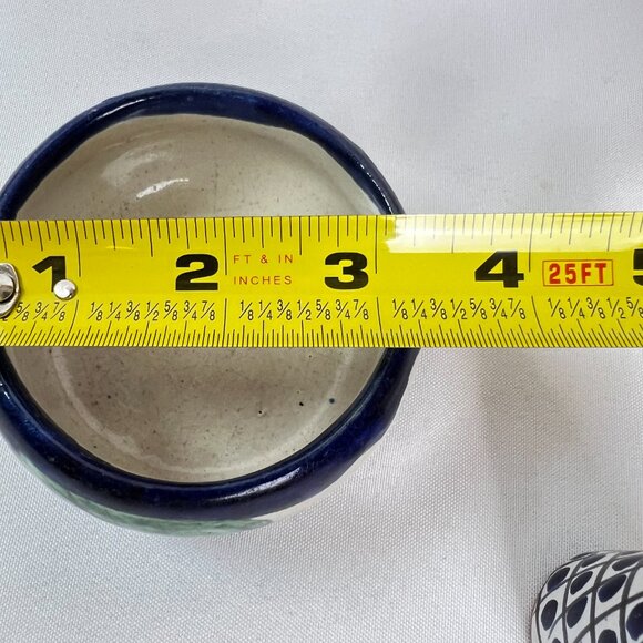 Talavera Mexican Pottery Set Vintage Hand-Painted Shot Glass & Bowl 2 pcs. - Picture 9 of 10